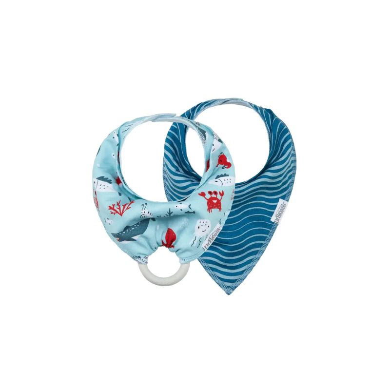 Dr. Brown’s bib and teether combo | Sea Creatures/ waves