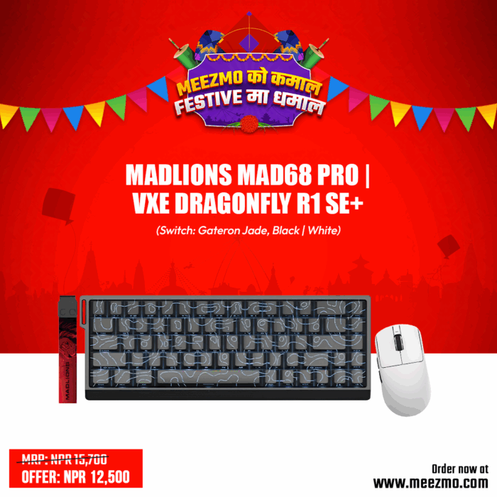 Combo of Madlions MAD68 Pro(Gateron Jade) and VXE Dragonfly R1 SE+